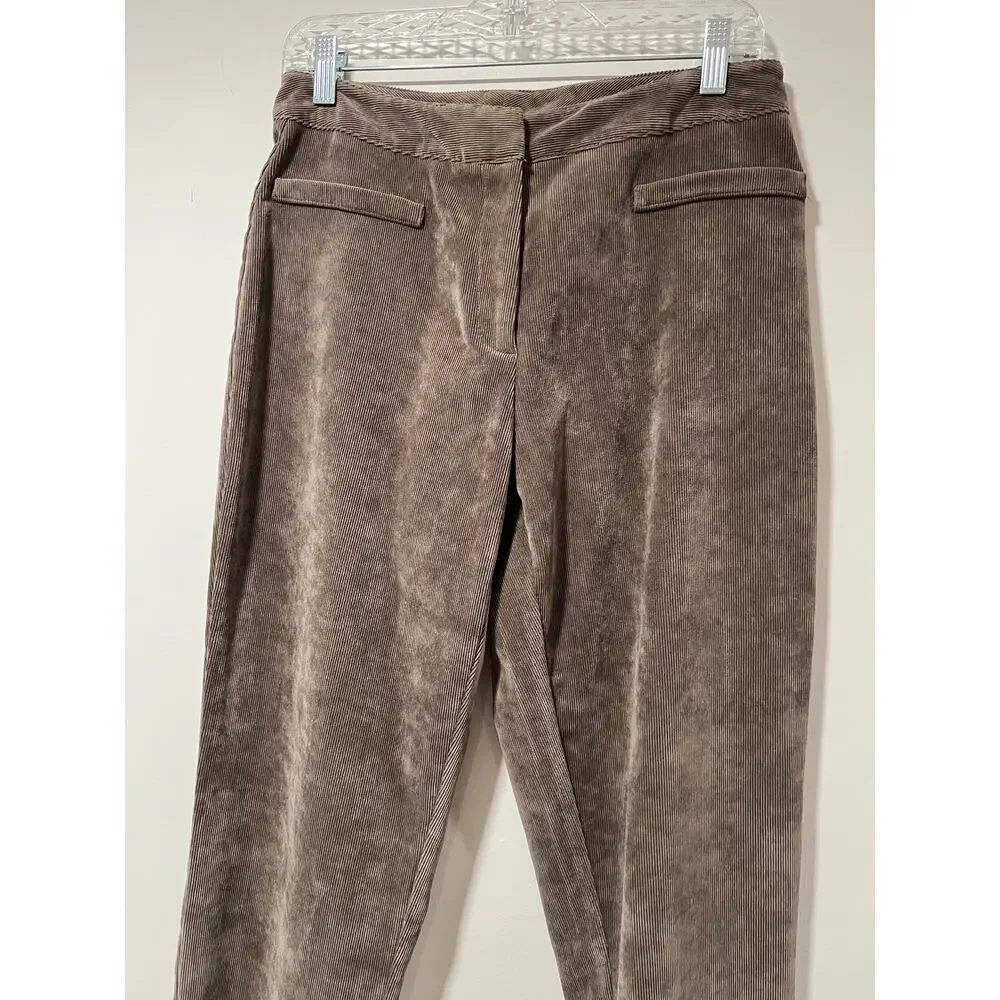 Robert Kitchen Velour Mini Corduroy Pants w Stretch Straight Fit Size 6 JL